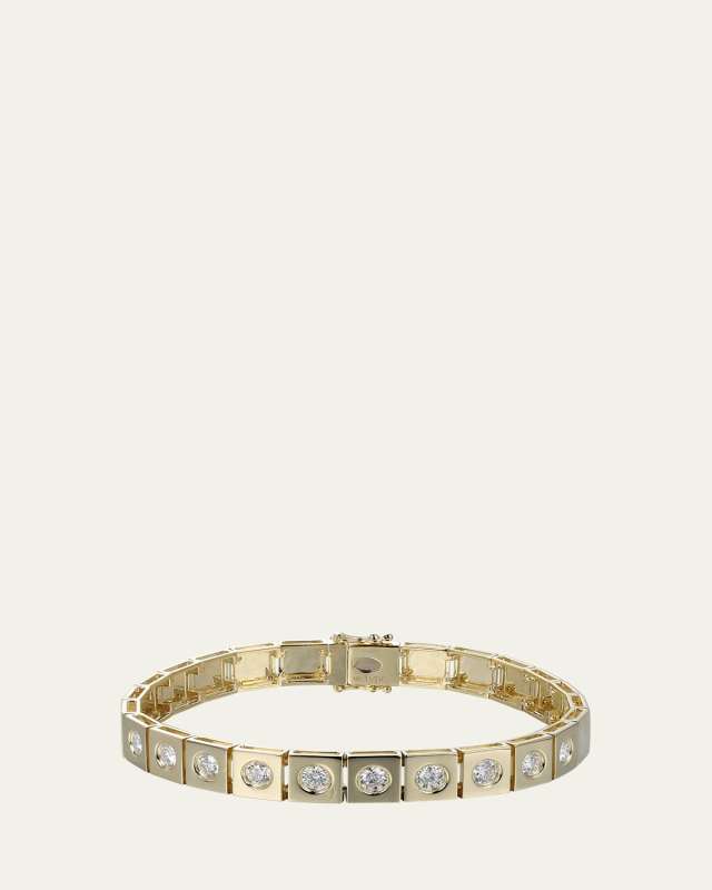 14K Yellow Gold LEGGO XL Diamond Tennis Bracelet, 6.5"L